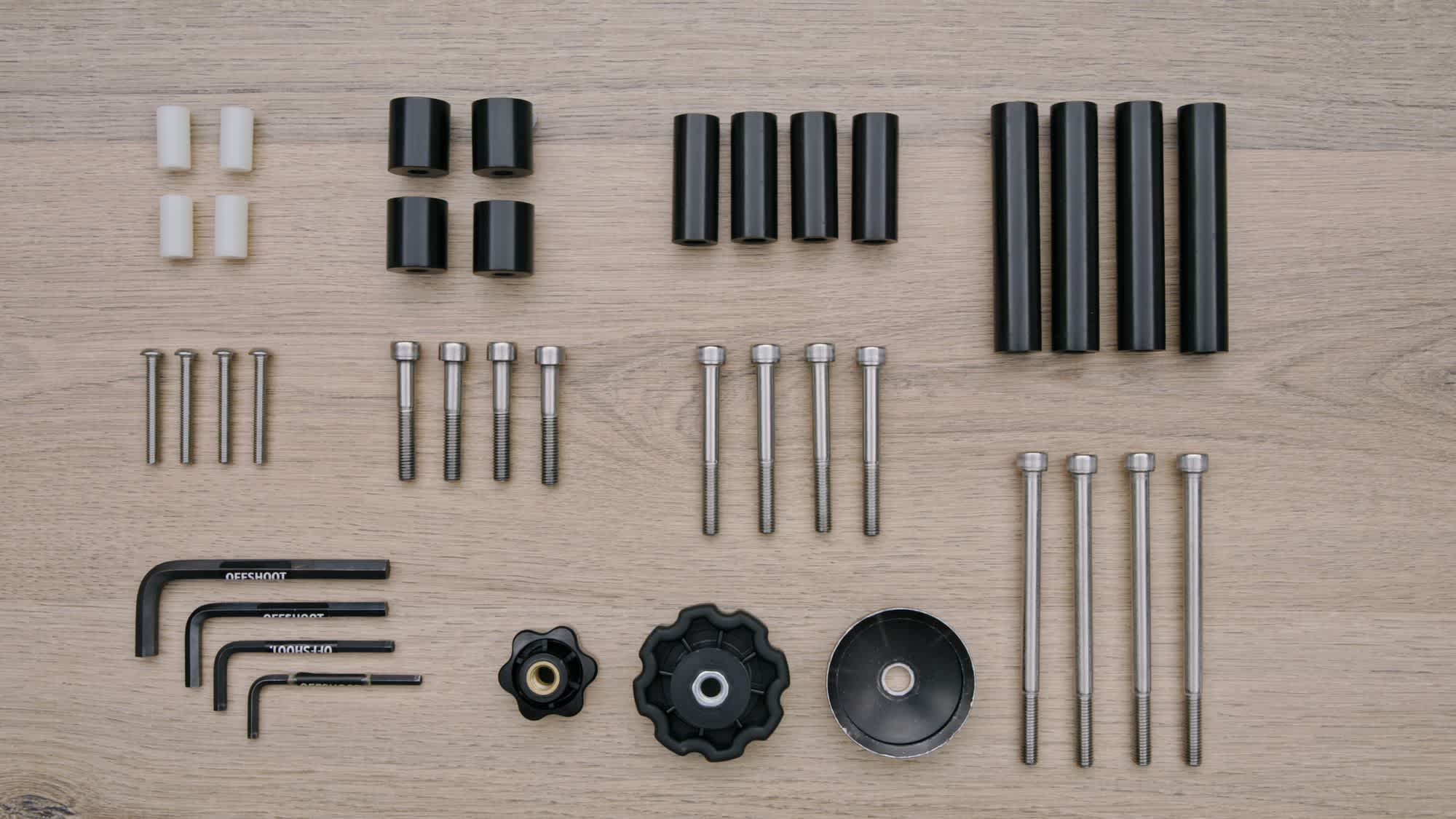 The slider kit includes everything you need to fit a range of fluid heads.