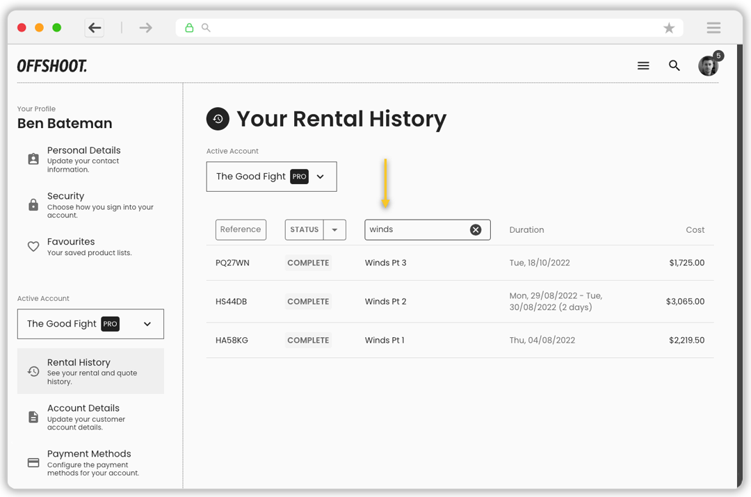 You can enter text into the Your Reference field to show only jobs that match.