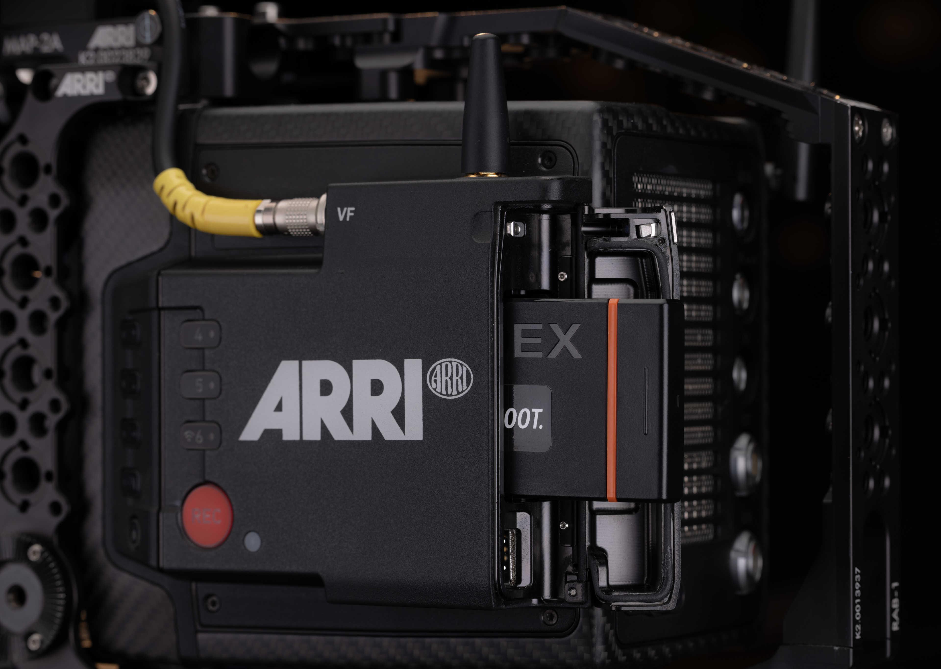 Codex Compact Drive media and the media bay of an Arri Alexa Mini LF camera.