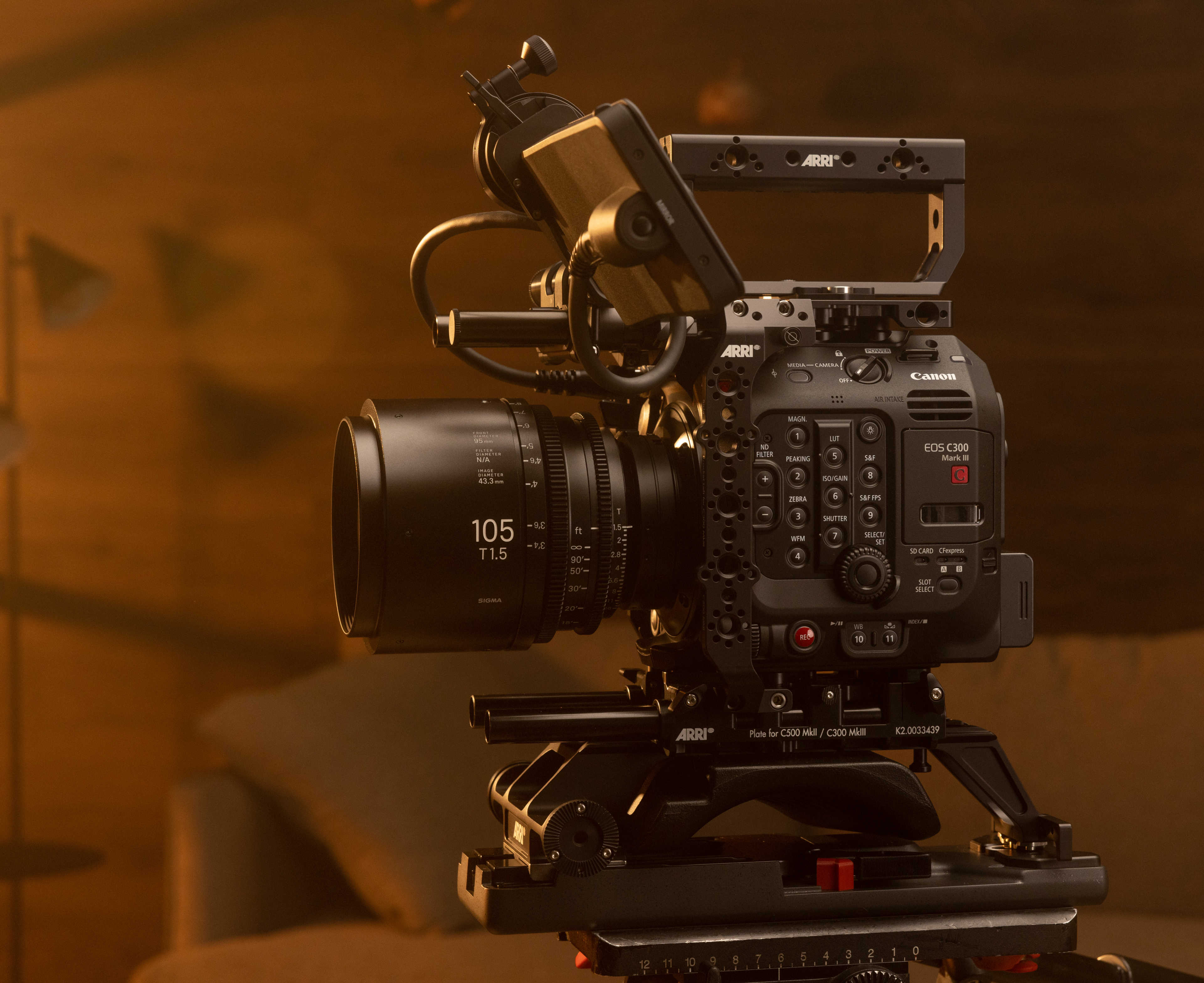 Sigma FF 105mm prime lens on a Canon C300 mark III camera.