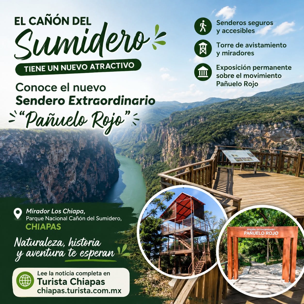 Vista panorámica del Cañón del Sumidero en Chiapas