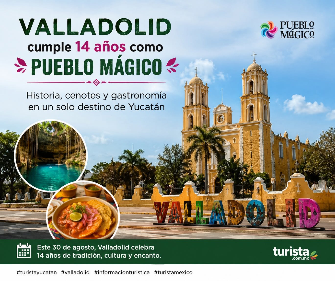 Catedral de San Servacio en el centro histórico de Valladolid, Yucatán