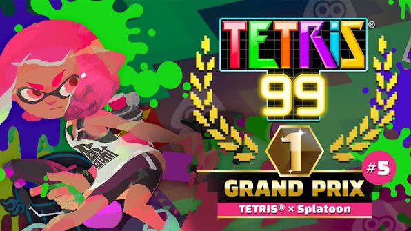 Imagen de Tetris 99 con tema de Splatoon Raiders