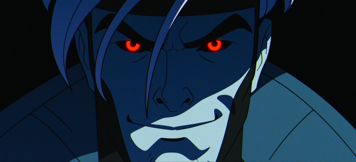 Gambit con aspecto violeta en X-Men ’97, revelando su traición