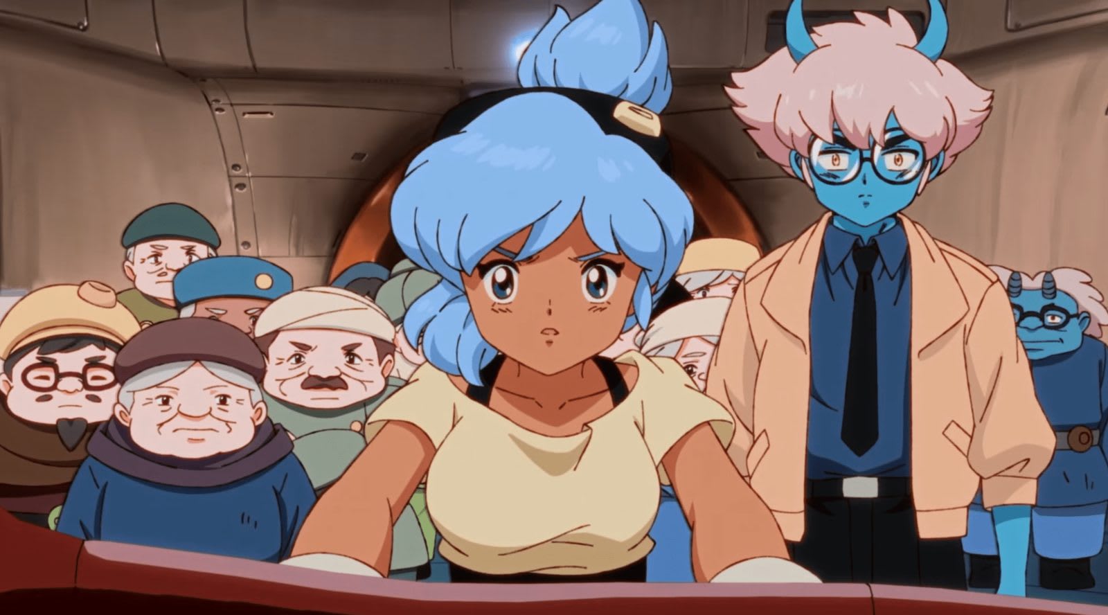 Imagen del juego Orbitals con estilo de anime de los 80