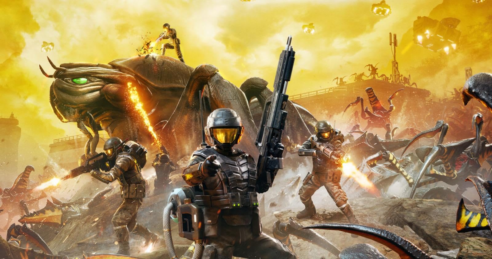 Imagen de Starship Troopers: Extermination con soldados en combate