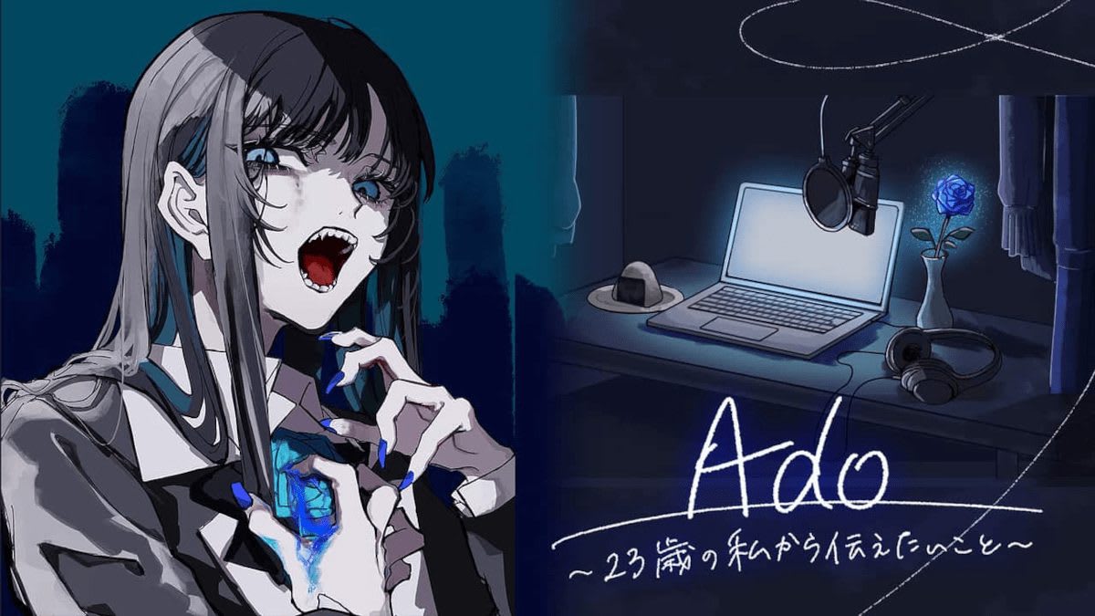 Logotipo de NHK y fotos de Ado y Hatsune Miku