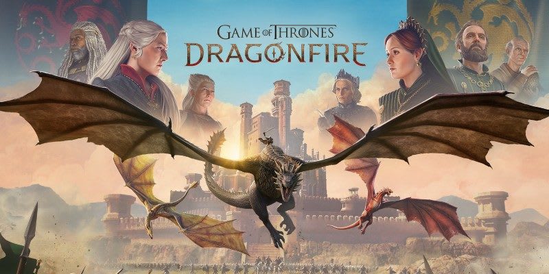 Dragones de Game of Thrones: Dragonfire celebrando el final de la Temporada 3 de La Casa del Dragón
