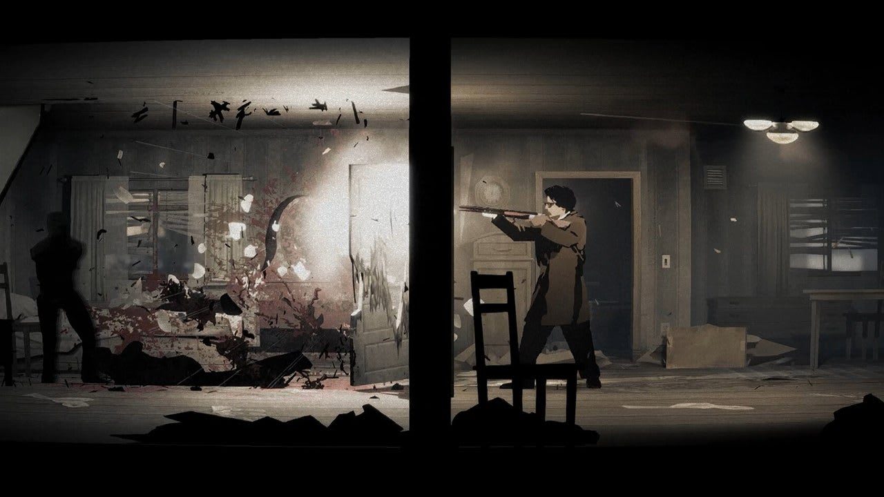 captura de pantalla de Silver Pines con arte pixelado y ambiente de horror retro