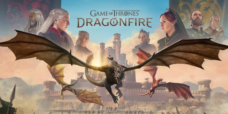 Dragones de Game of Thrones: Dragonfire celebrando el final de la Temporada 3 de La Casa del Dragón