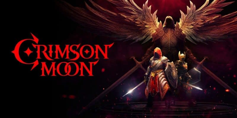 Portada de Crimson Moon con temática gótica y combate