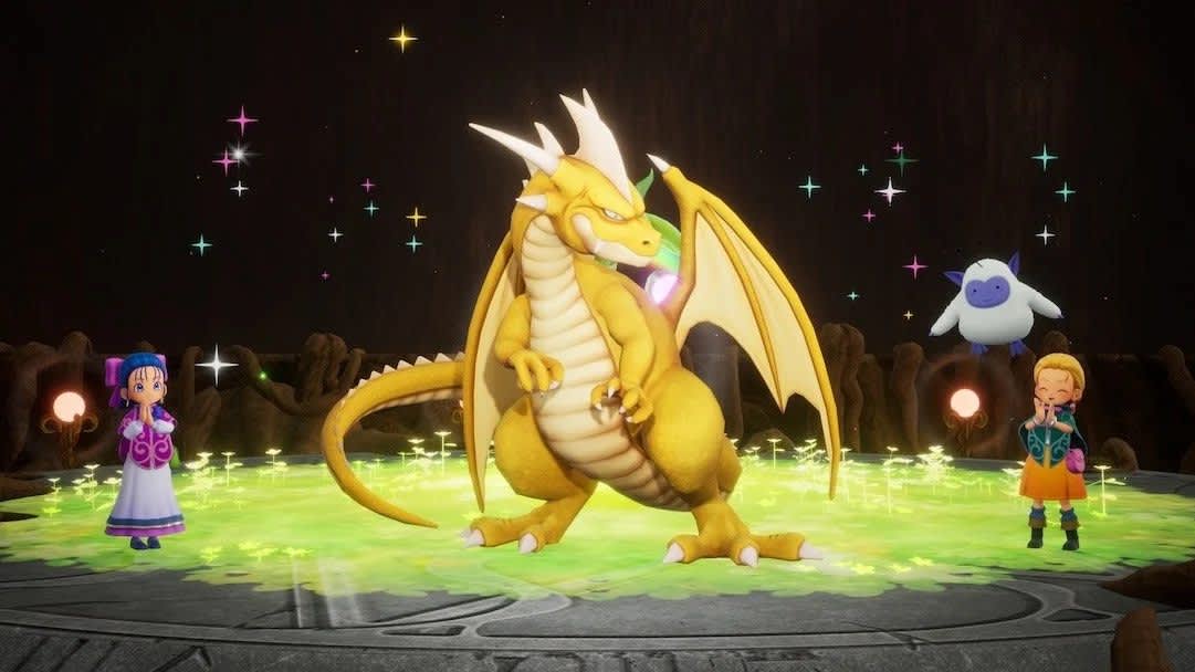 Captura de pantalla de Dragon Quest Monsters: The Withered World mostrando síntesis de monstruos