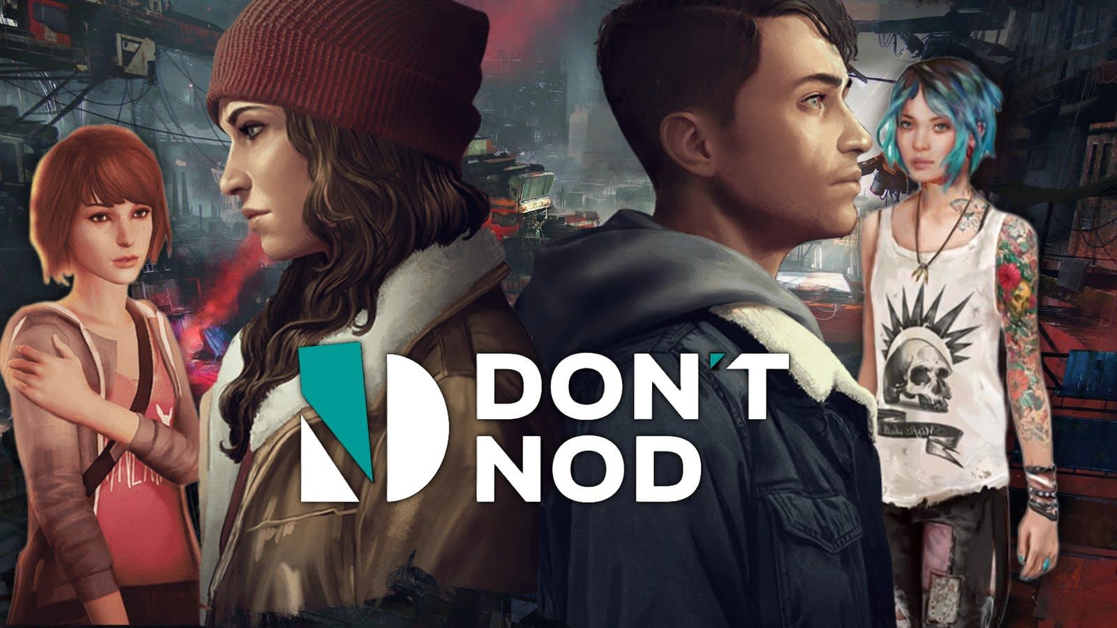 Logo de Don't Nod con fondo oscuro