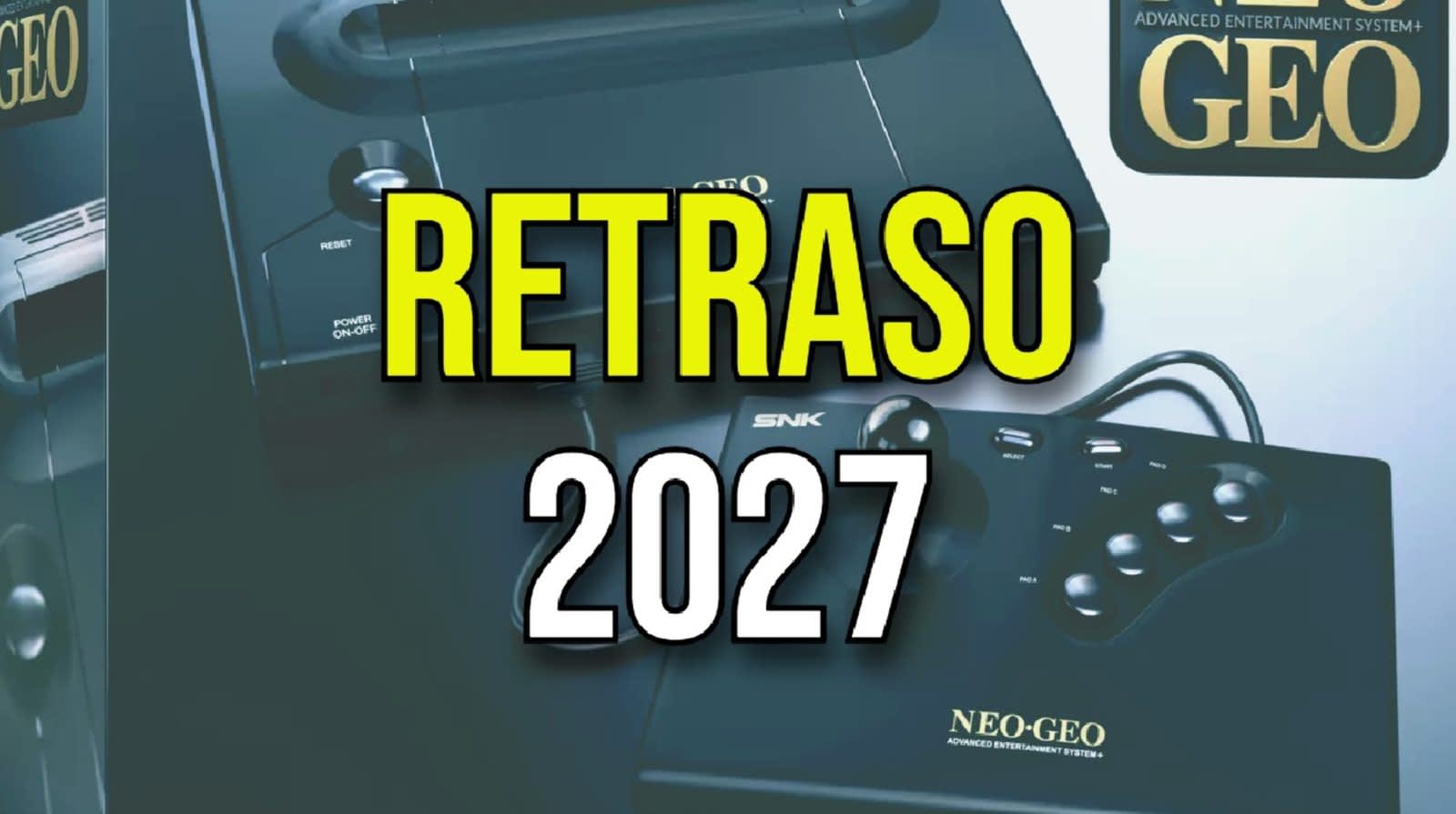 Consola NEOGEO AES+ con diseño retro y logo de PLAION