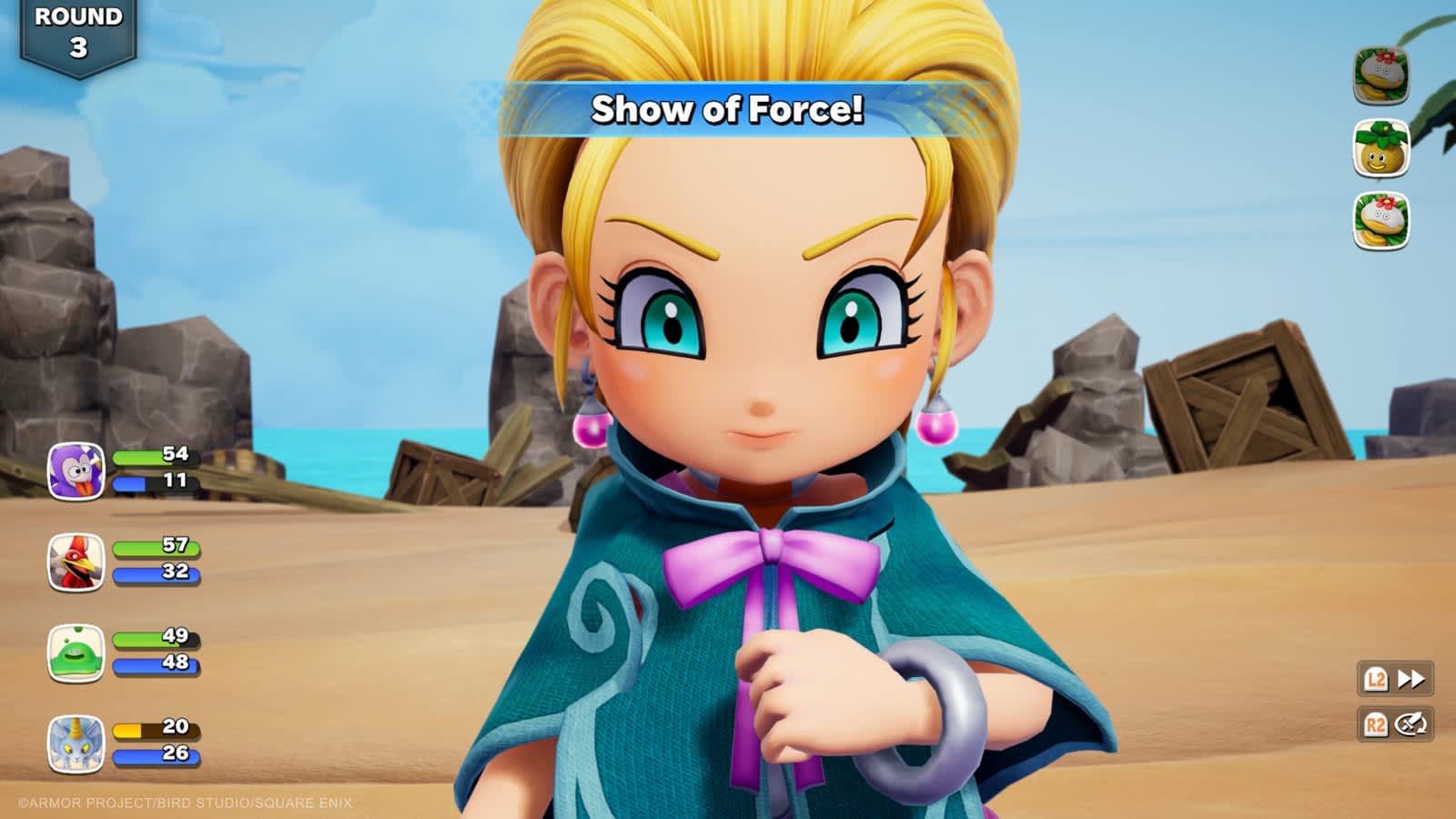 Captura de pantalla de Dragon Quest Monsters: The Withered World mostrando la variedad de monstruos