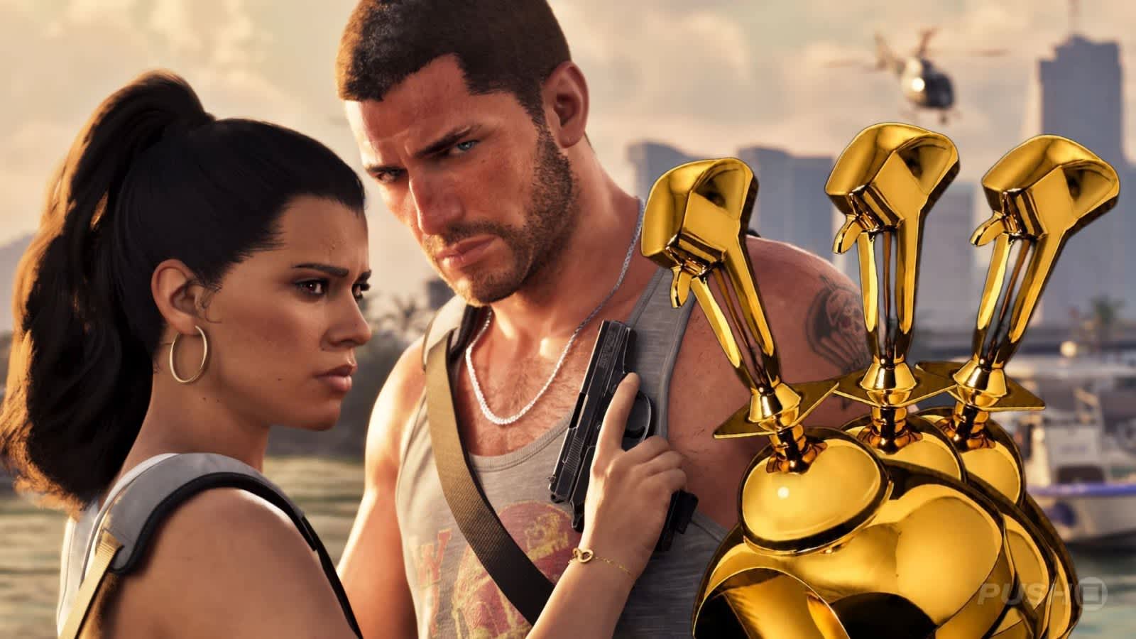 Portada de GTA 6 con referencia a los premios Game of the Year