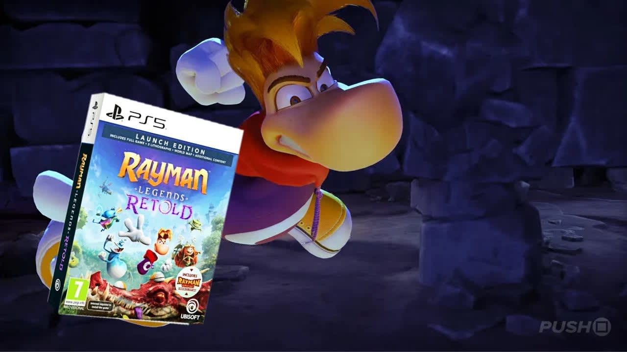 Portada de la edición física de Rayman Legends Retold para PS5