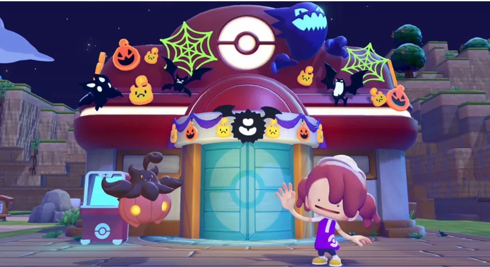Evento Halloween Pokémon Pokopia con decoraciones y Pumpkaboo