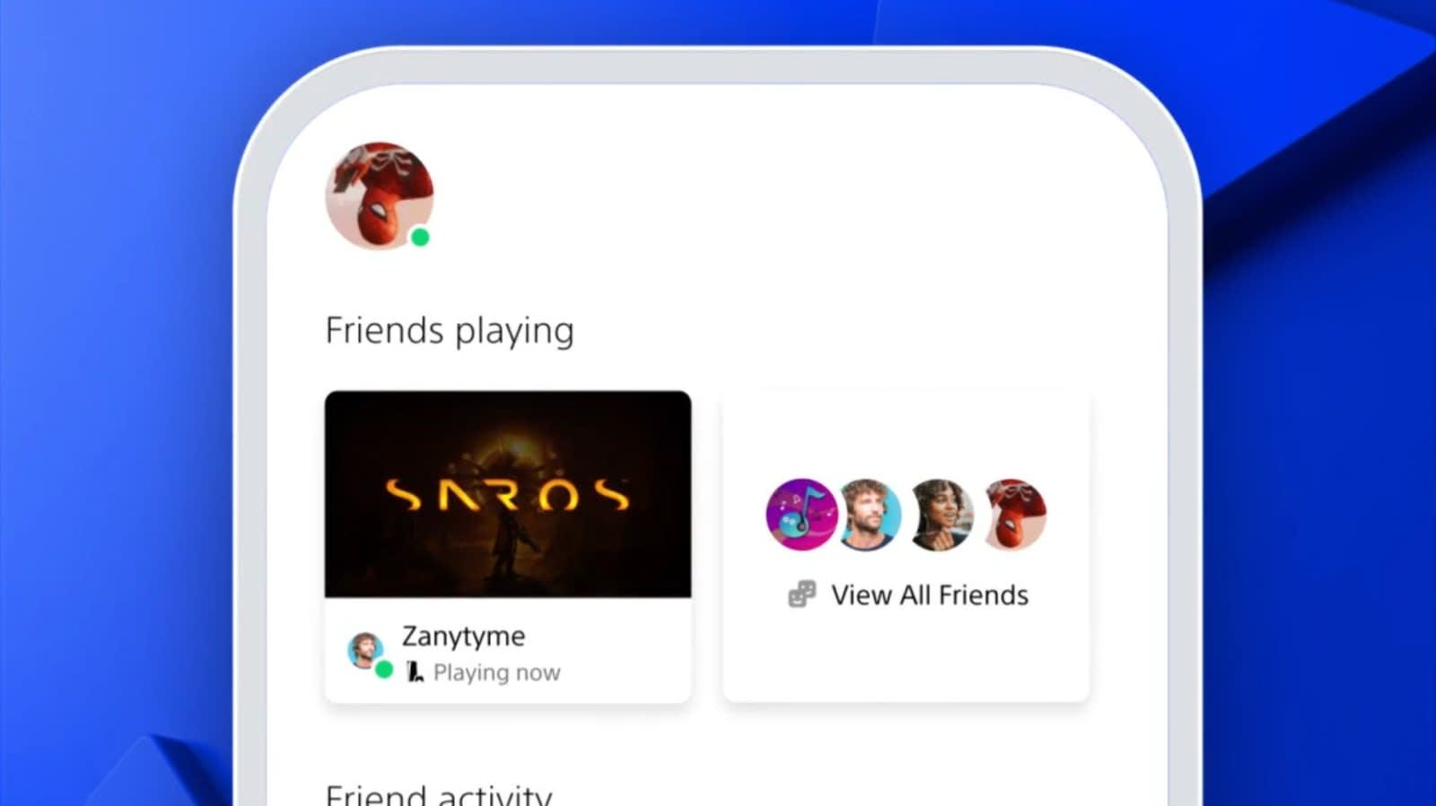 Captura de la nueva versión del PS App de Sony con funciones sociales