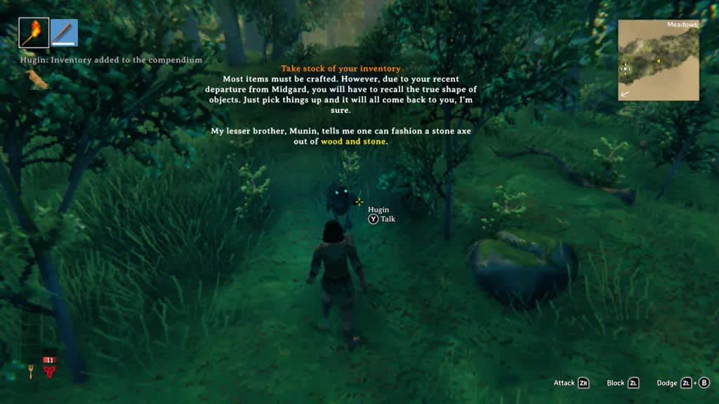 Pantalla de *Valheim* en Switch 2 mostrando problemas de legibilidad