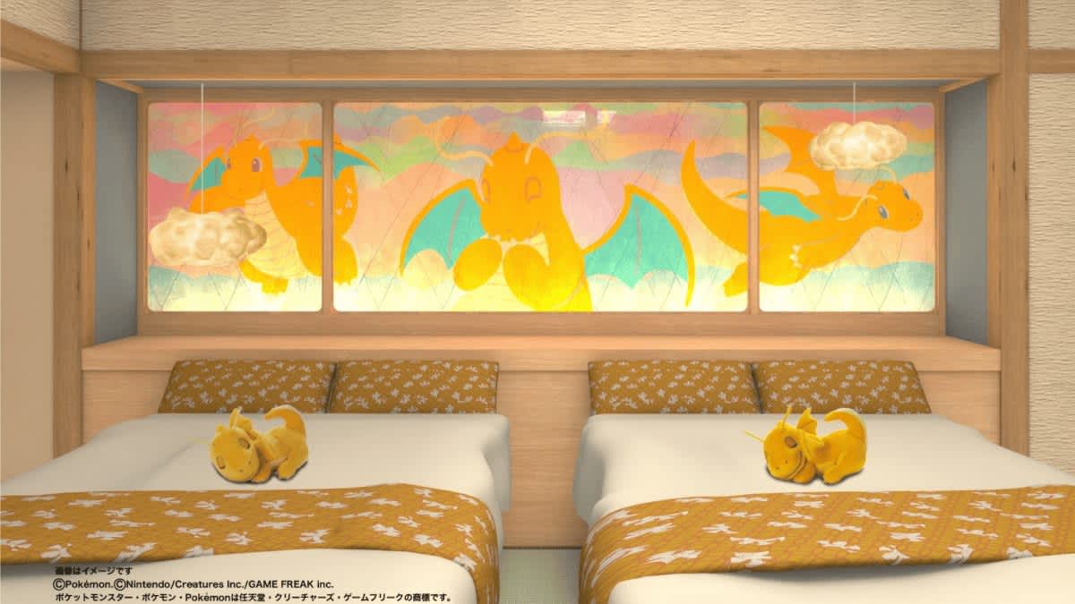 Habitación temática de Dragonite en el Grandia Housen, Awara, Japón