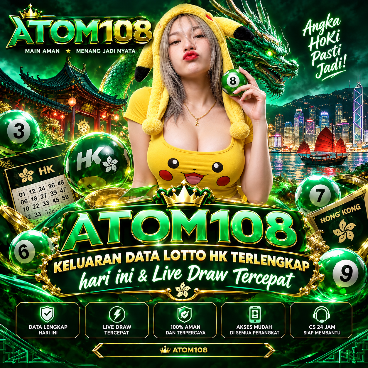 ATOM108: Keluaran Data Lotto HK Terlengkap hari ini & Live Draw Tercepat