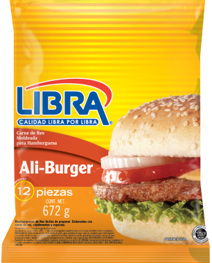 Hamburguesa Aliburger Libra C/12 672Grs.