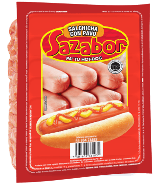 Salchicha Hot Dog De Pavo Sazabor A Granel 100g