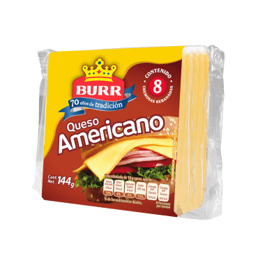 Queso Amarillo T/Americano Burr C/8 Reb. 151Grs