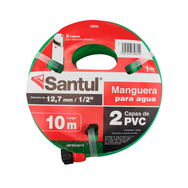 Manguera 1/2 Lisa 2 Capas Santul 10Mts Conector Plastico E-6