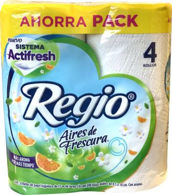 Papel Higienico Regio Aires De Frescura 200H 4 Pzas