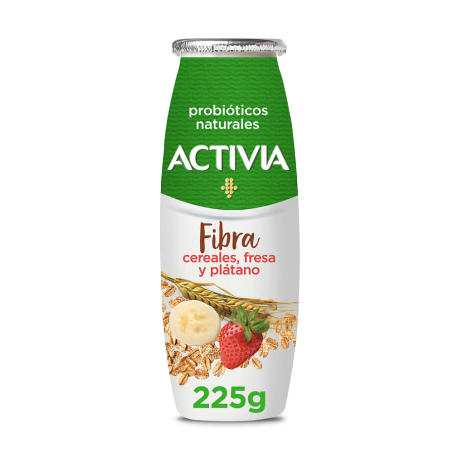 Yogurt Bebible Activia Sabor Fresa Plátano y Cereales 240 g