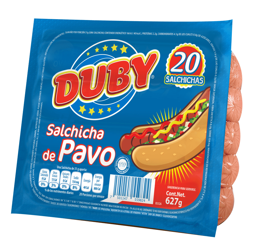 Salchicha Viena Duby 20 Pzas 627Grs