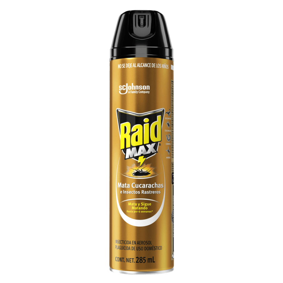 Insecticida Raid Max Aerosol Mata Cucarachas 285 Ml