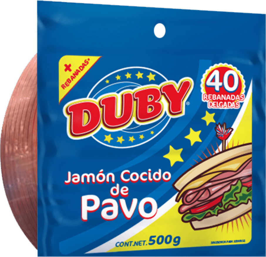 Jamon Cocido De Pavo Duby 40Reb. 500Grs