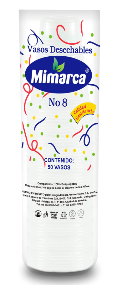 Vaso No.8 Desechable Mimarca