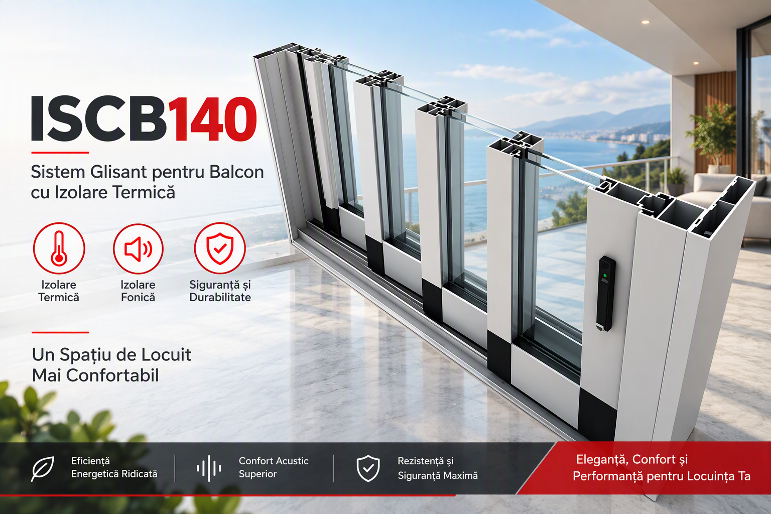 Sistem Culisant cu Geam Termopan ISCB140 – Închideri Terase