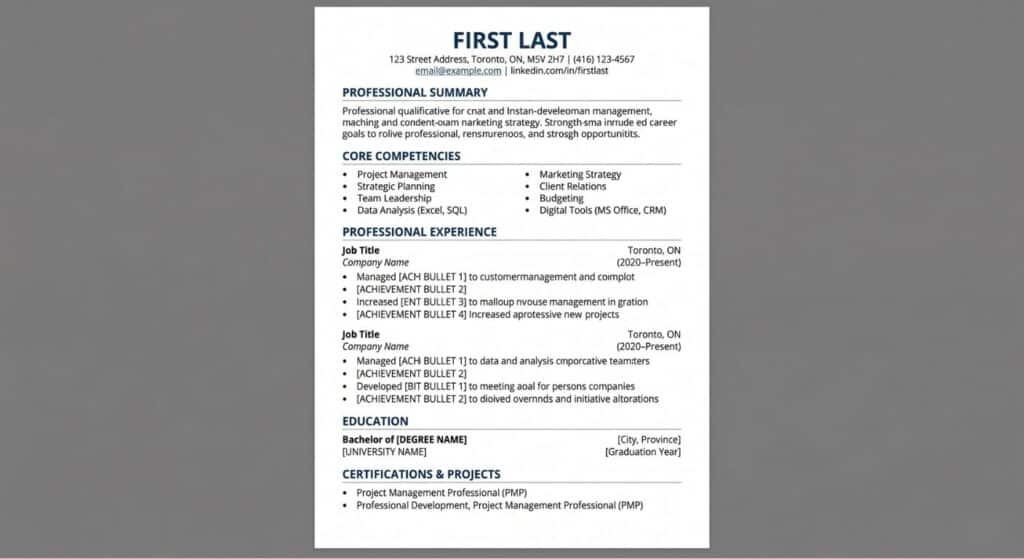 Clean Canadian resume template
