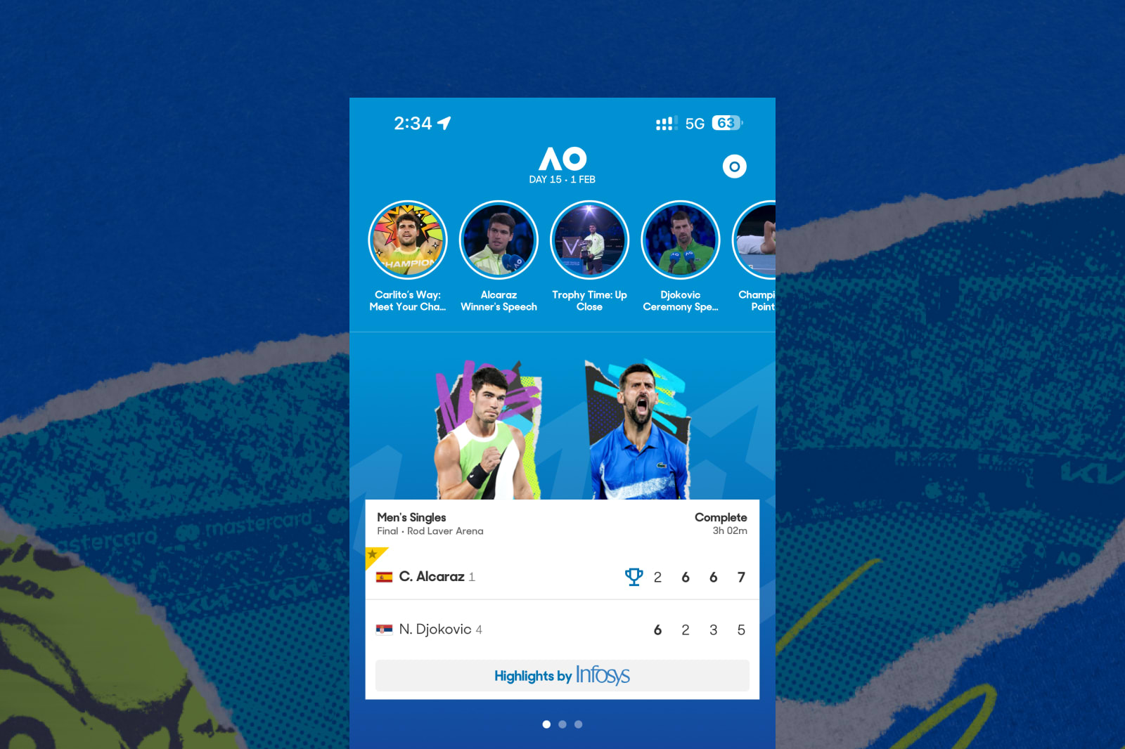 Australian Open 2026 app on mobile device