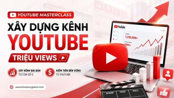 Khóa Học Youtube MasterClass - Tất Tần Tật Bạn Cần Biết Về Cách Xây Dựng 1 Kênh Youtube Triệu Views