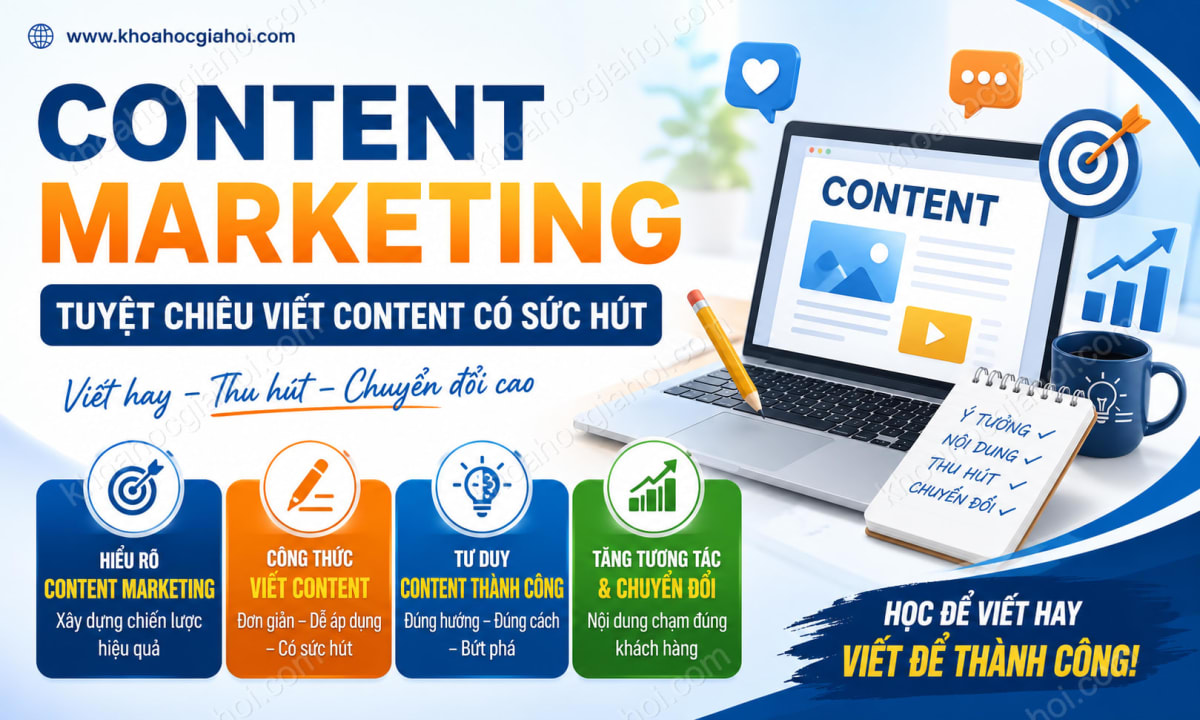 Khoá Học Content Marketing – Những Tuyệt Chiêu Viết Content Luôn Có Sức Hút