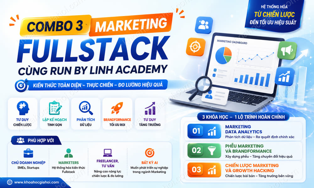 Combo 3 Khóa Học Marketing Fullstack Cùng Run By Linh Academy