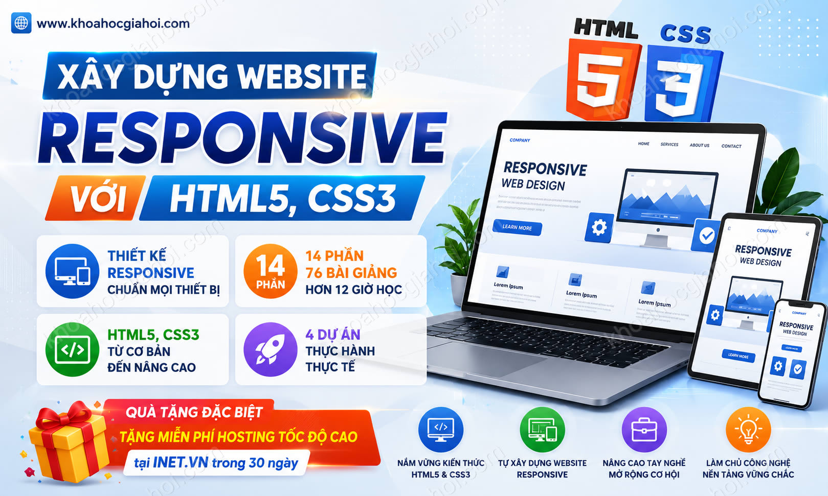Khóa Học Xây Dựng Website Responsive Với HTML5, CSS3