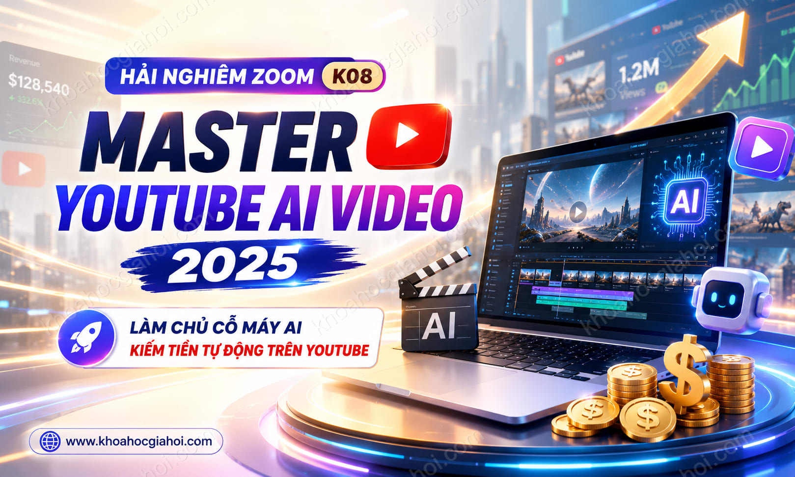 Khóa Học Hải Nghiêm Zoom K08 – Master Youtube AI Video 2025