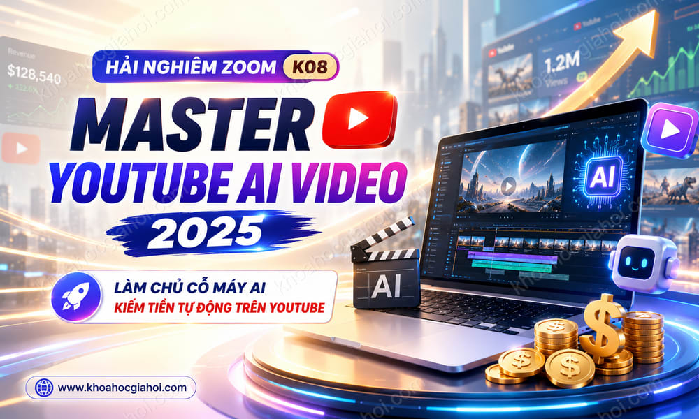 Khóa Học Hải Nghiêm Zoom K08 – Master Youtube AI Video 2025