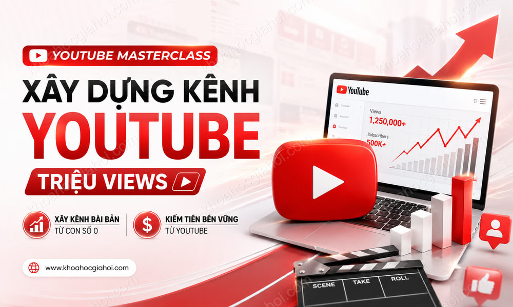 Khóa Học Youtube MasterClass - Tất Tần Tật Bạn Cần Biết Về Cách Xây Dựng 1 Kênh Youtube Triệu Views