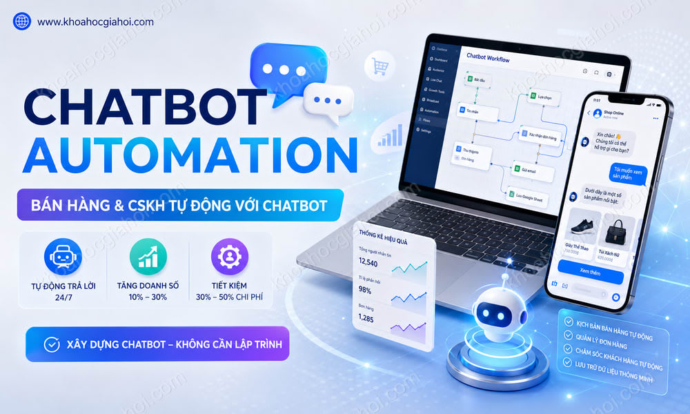 Khóa Học Chatbot Automation - Bán Hàng Và CSKH Tự Động Với Chatbot