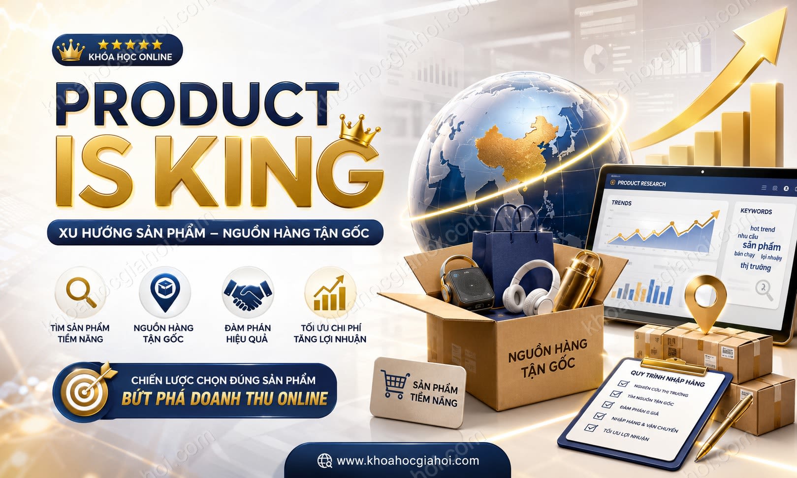 Khóa Học Product Is King – Xu Hướng Sản Phẩm Nguồn Hàng Tận Gốc