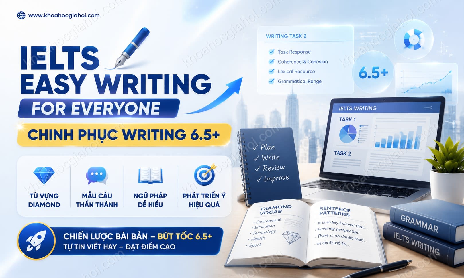 Khóa Học IELTS Easy Writing For Everyone Bắt Tay Chinh Phục Writing 6.5+ Khóa Học IELTS Easy Writing For Everyone Bắt Tay Chinh Phục Writing 6.5+