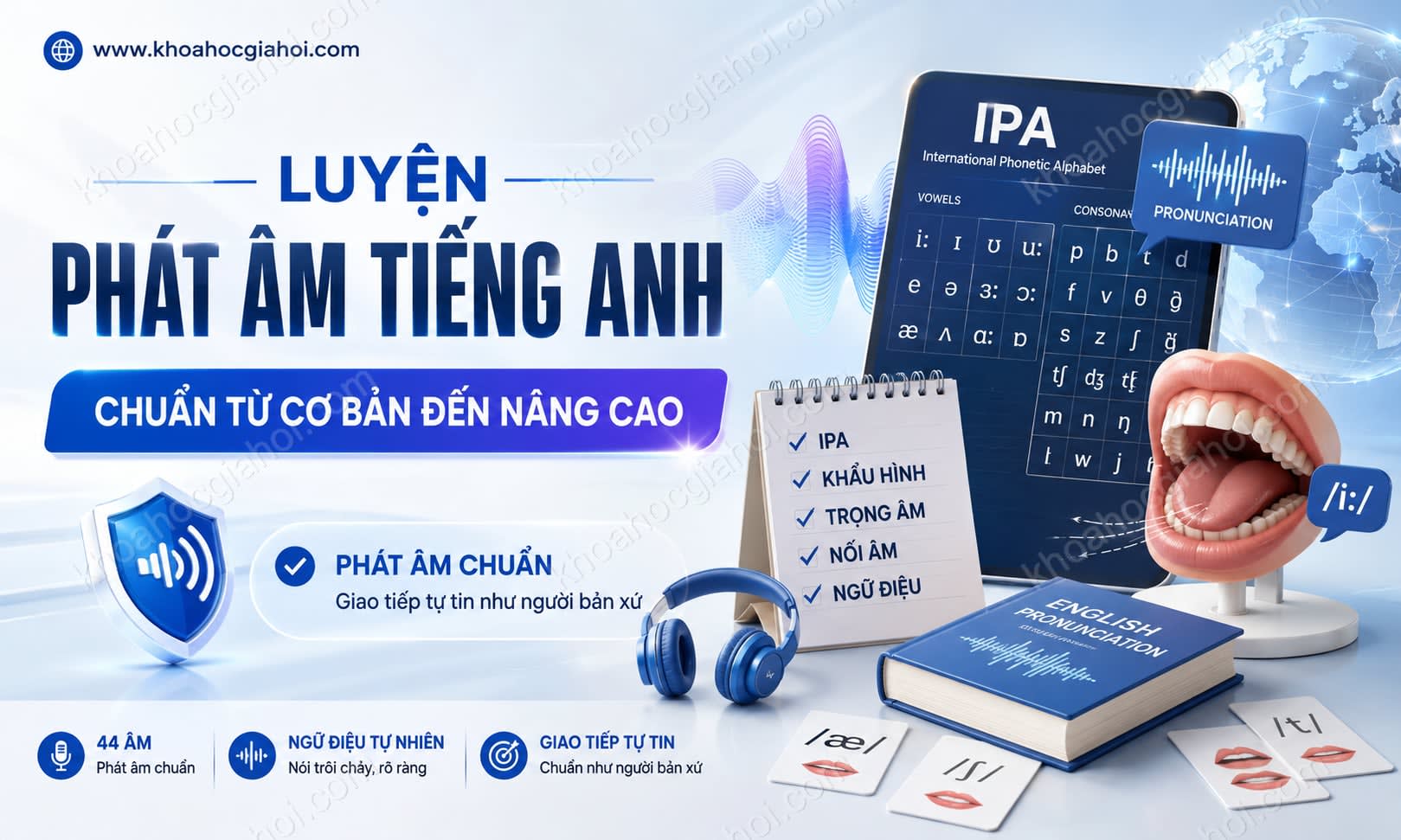 Khóa Học Luyện Phát Âm Tiếng Anh Chuẩn Từ Cơ Bản Đến Nâng Cao Khóa Học Luyện Phát Âm Tiếng Anh Chuẩn Từ Cơ Bản Đến Nâng Cao